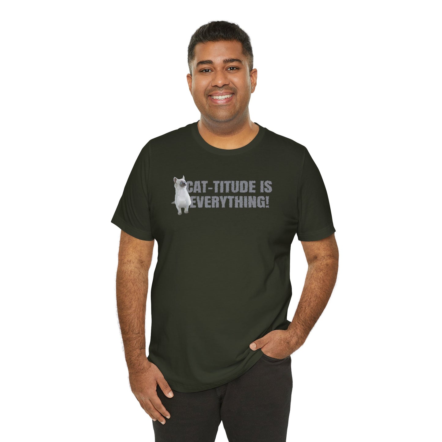 Cat-Titude Is Everything Cat Lover | Unisex Cotton Short Sleeve T-Shirt