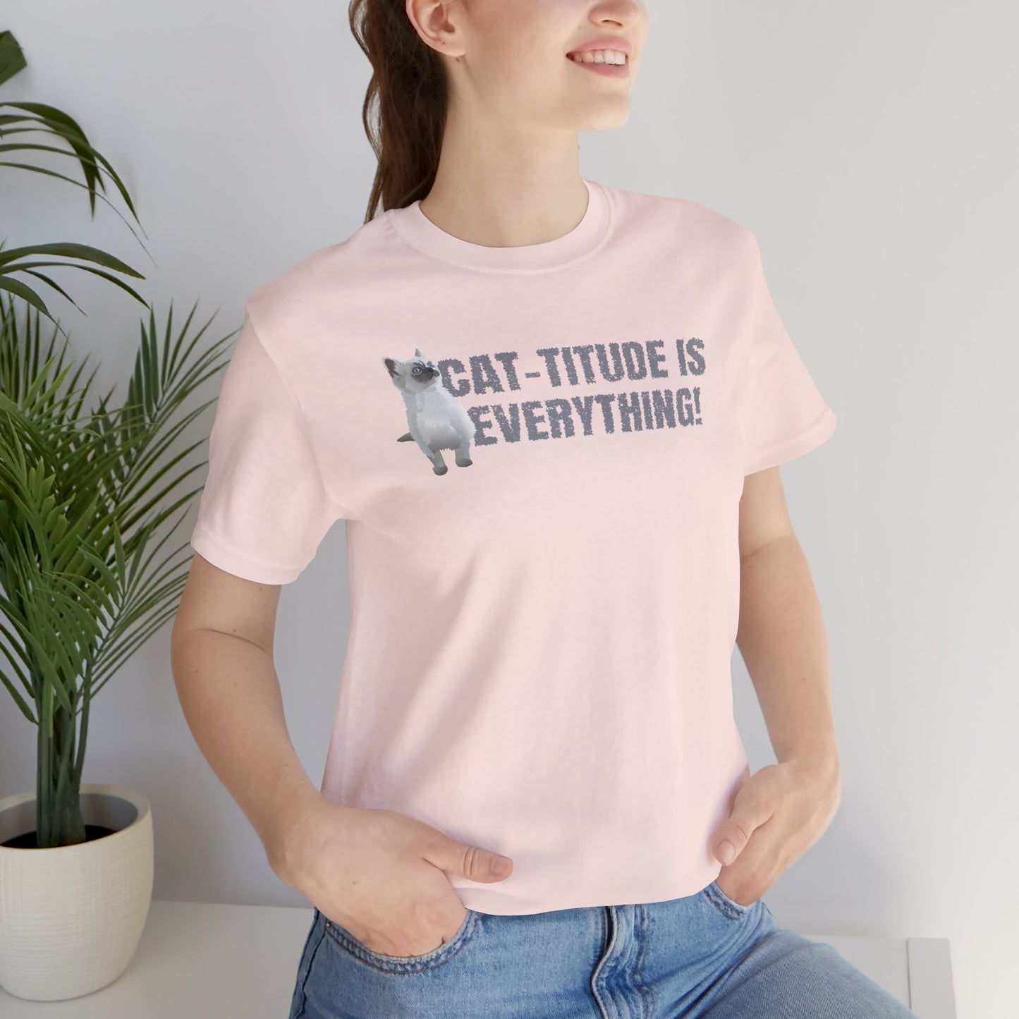 Cat-Titude Is Everything Cat Lover | Unisex Cotton Short Sleeve T-Shirt