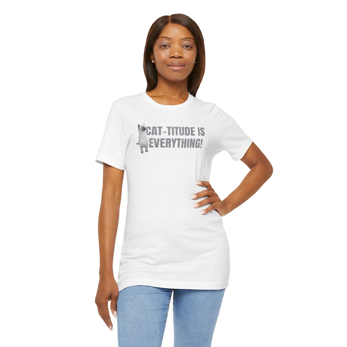 Cat-Titude Is Everything Cat Lover | Unisex Cotton Short Sleeve T-Shirt