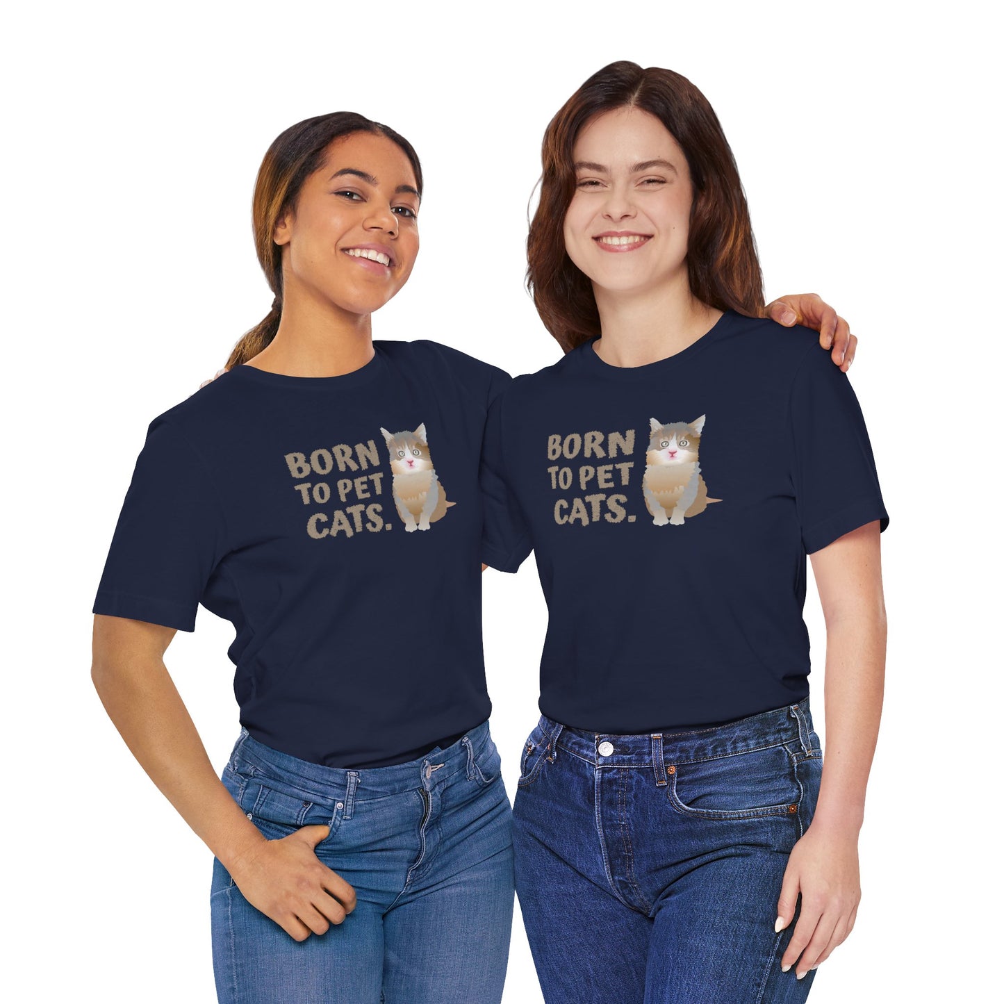 Born to pet Cats Cat Lover Tee | Unisex Cotton Short Sleeve T-Shirt