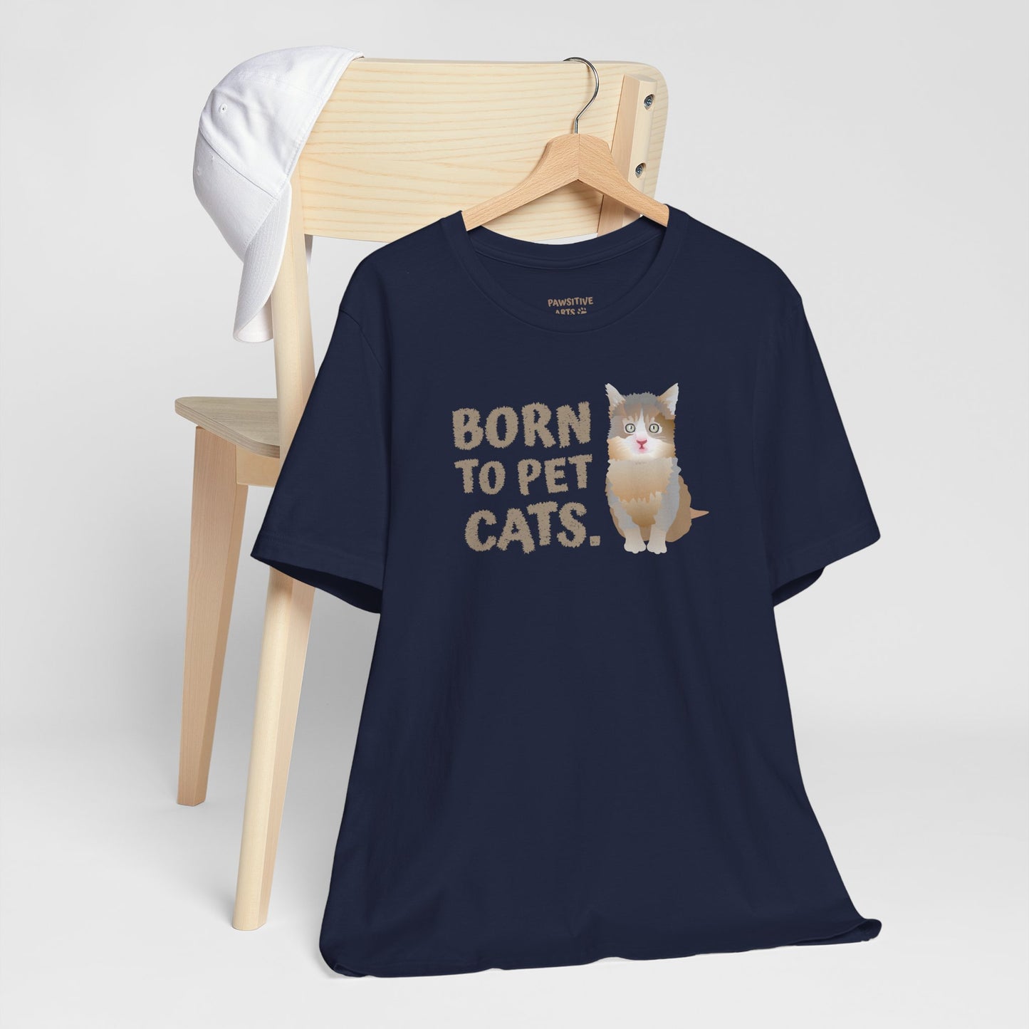 Born to pet Cats Cat Lover Tee | Unisex Cotton Short Sleeve T-Shirt
