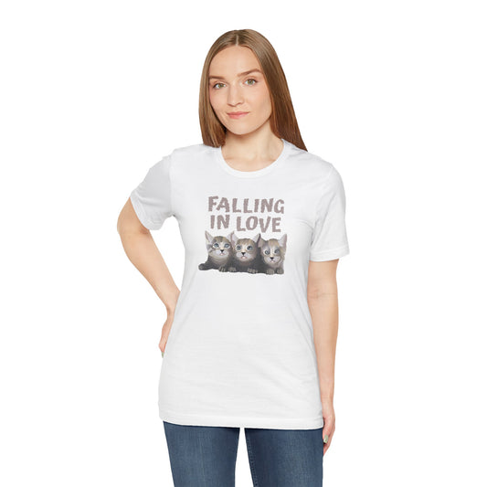 Cat Lover Tee with Three Cute Kittens | Unisex Cotton Short Sleeve T-Shirt