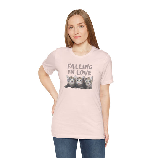 Cat Lover Tee with Three Cute Kittens | Unisex Cotton Short Sleeve T-Shirt