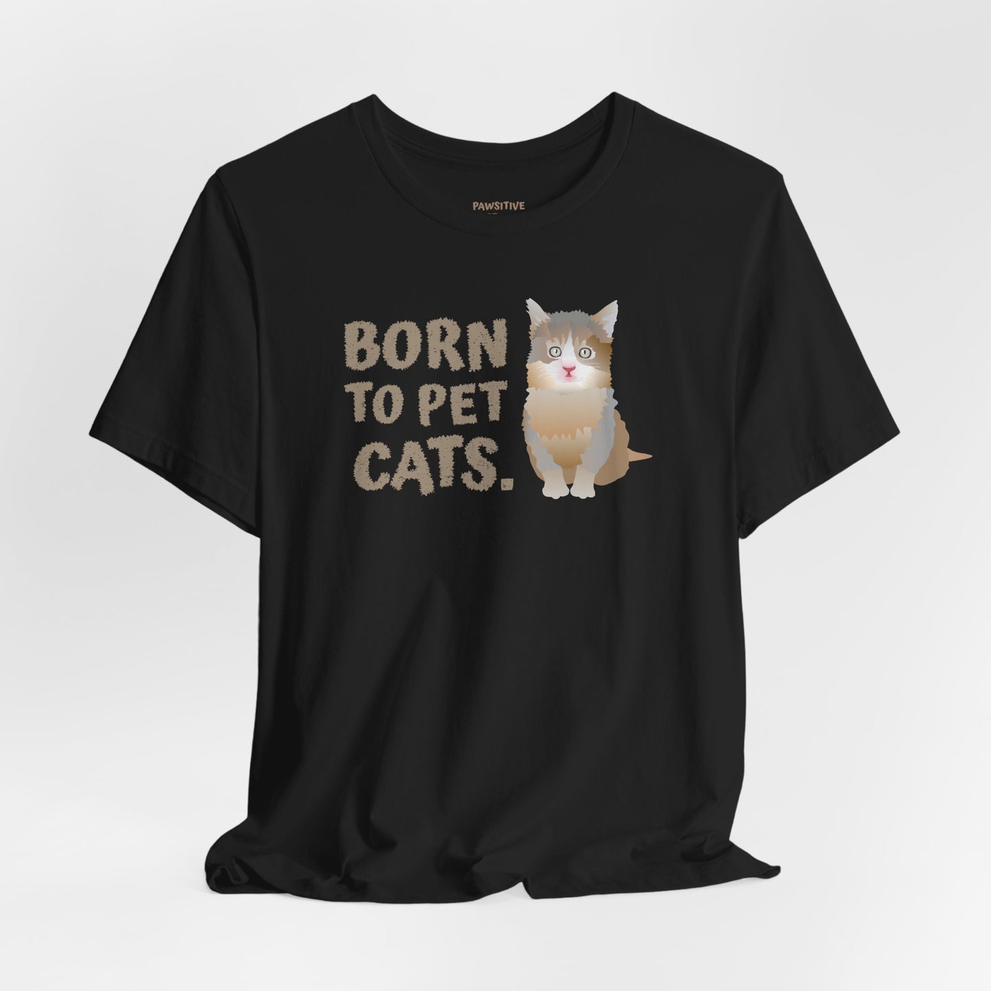 Born to pet Cats Cat Lover Tee | Unisex Cotton Short Sleeve T-Shirt
