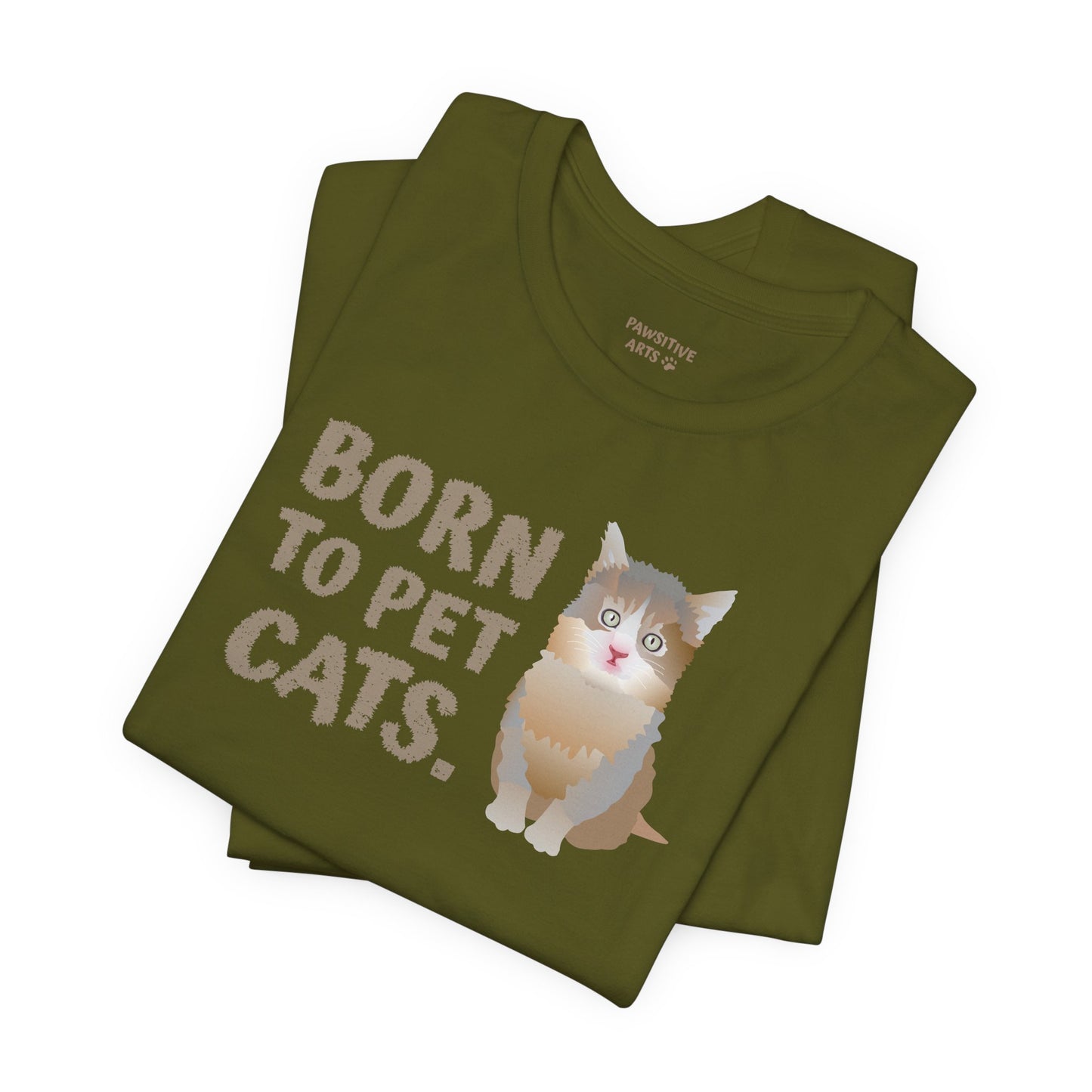 Born to pet Cats Cat Lover Tee | Unisex Cotton Short Sleeve T-Shirt